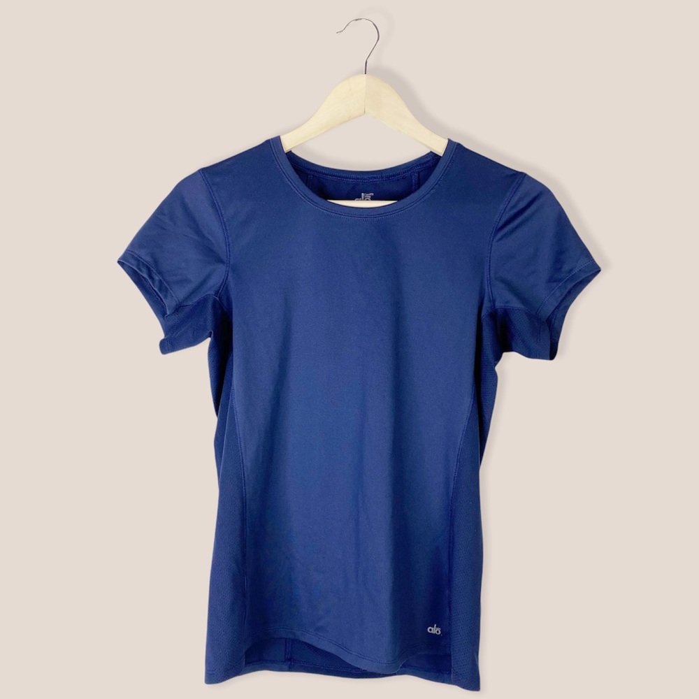 Alo Brand Women’s Cool Fit Active Wear Top Blue Sz S - Picture 1 of 4